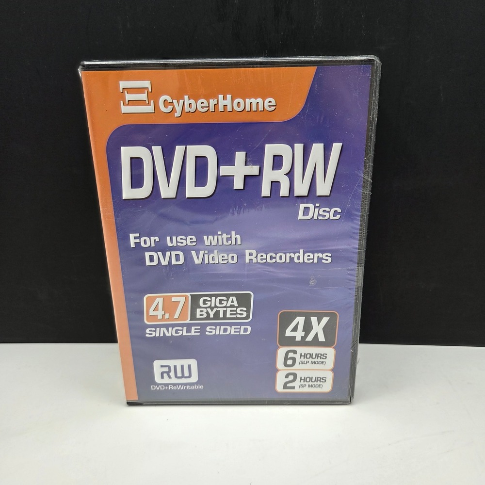 CyberHome DVD+RW Rewritable Disc 5 Pack 4.7GB 4X Single Sided Sealed New